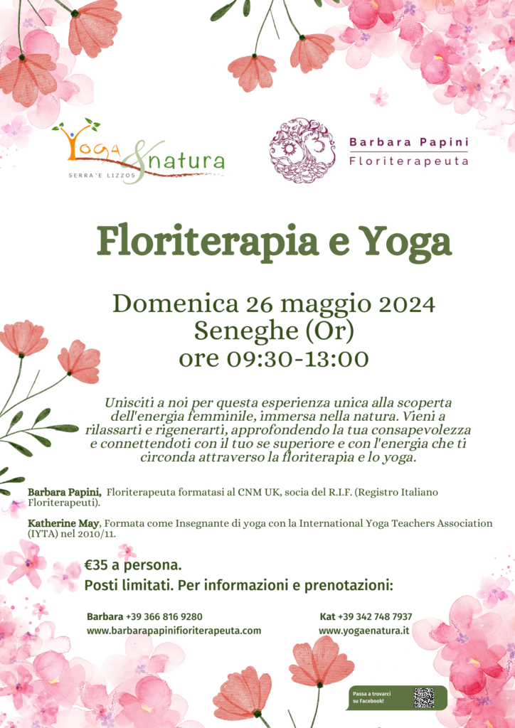 Floriterapia e Yoga immersa nella natura. 26 maggio 2024